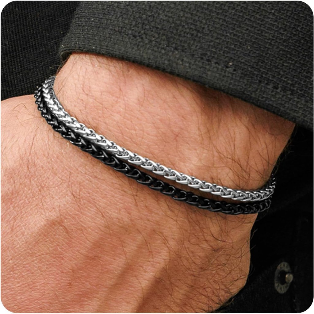 Mens Bracelet - Stainless Steel, Non Tarnish Rope Chain Bracelets, Stylish Gift